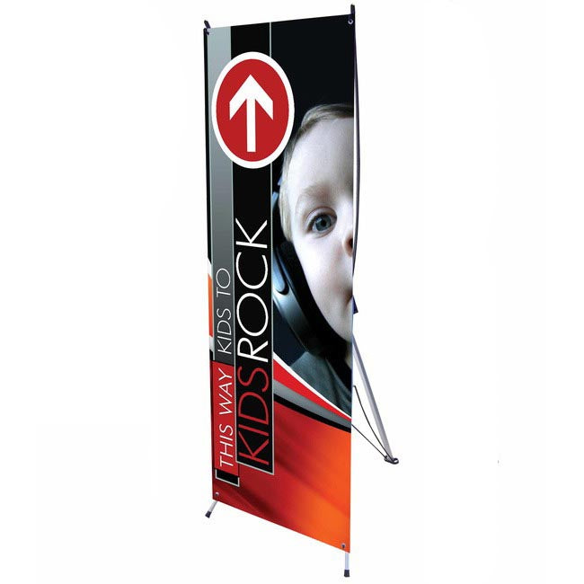 24" X Banner Stand with Vinyl Print