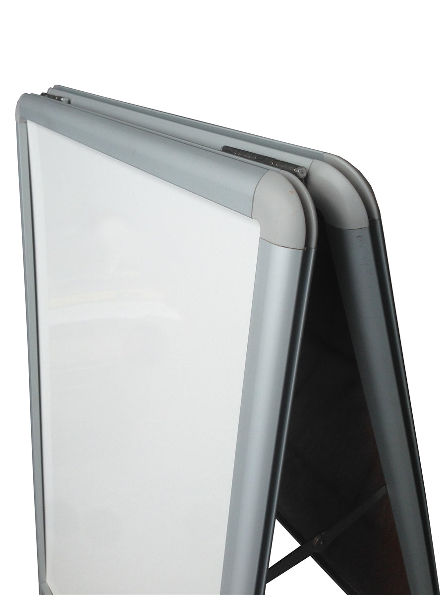A-Frame Aluminum Sidewalk White Marker Board Easel