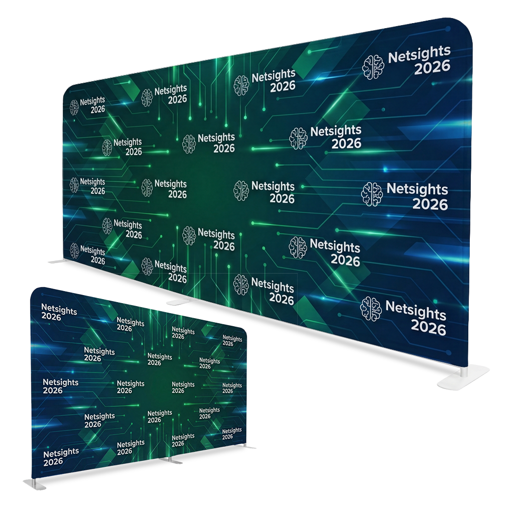 20 ft Straight Tube Display with Double-sided Fabric Print