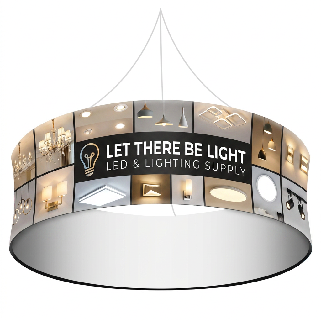 Hanging Tube Display - 20ft x 4ft Circle