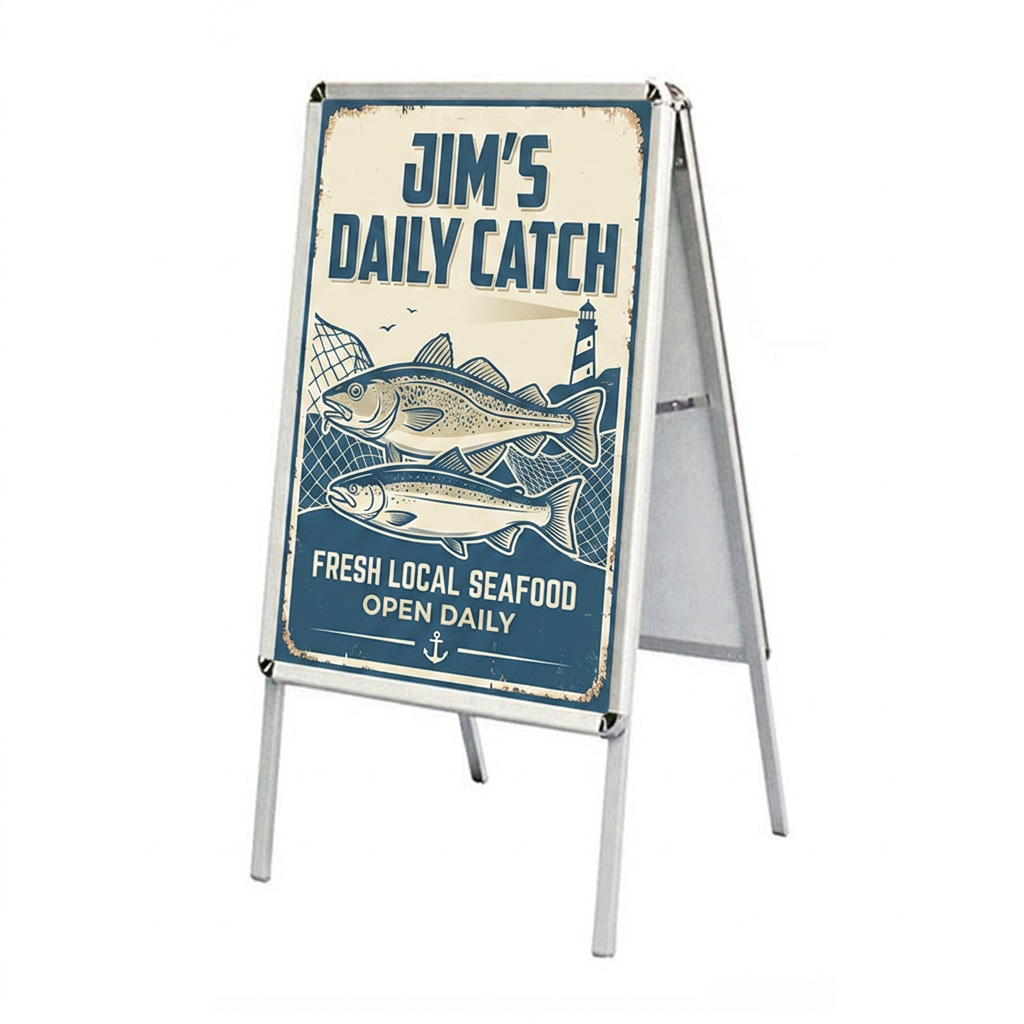 A-Frame Snap-Open Sidewalk Poster Stand Easel