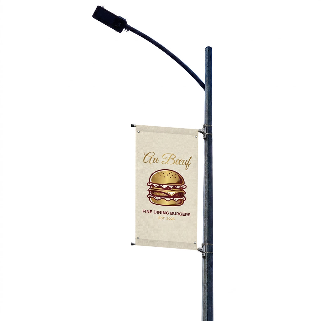 Street Pole Banner Brackets 24" with 24" x 48" Vinyl Banner