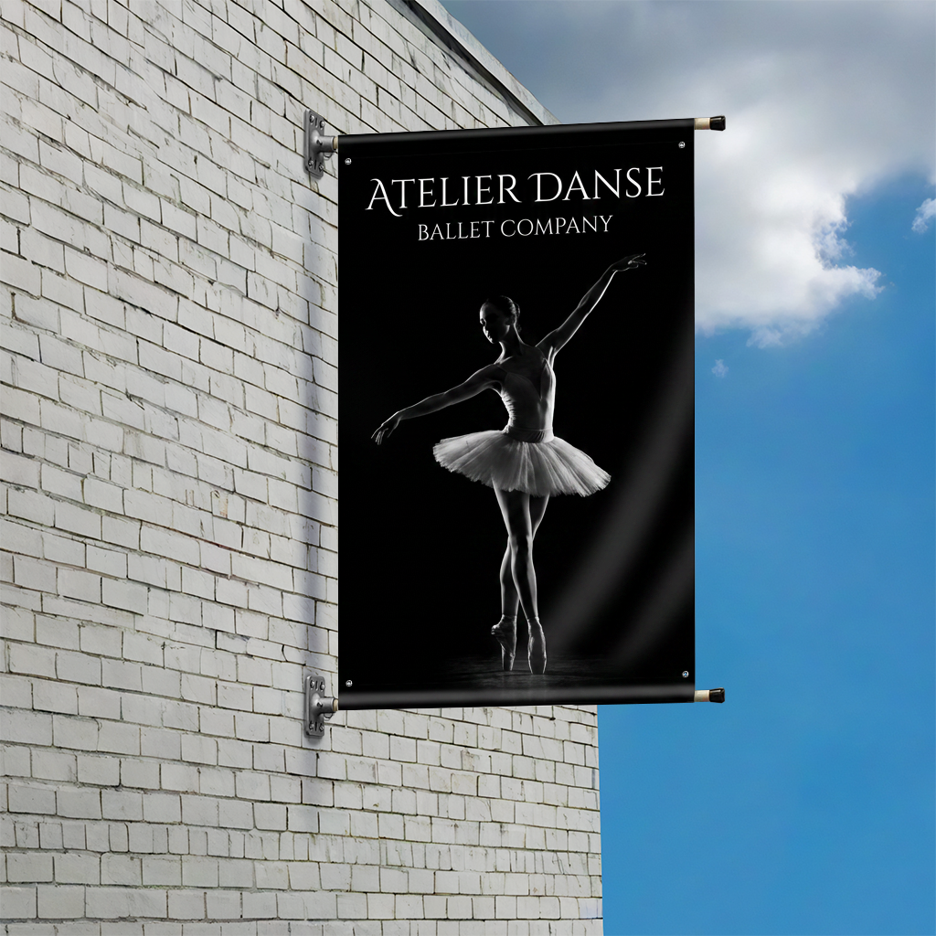 Wall Mount Bracket Set 30'' with 30'' x 48'' Vinyl Print