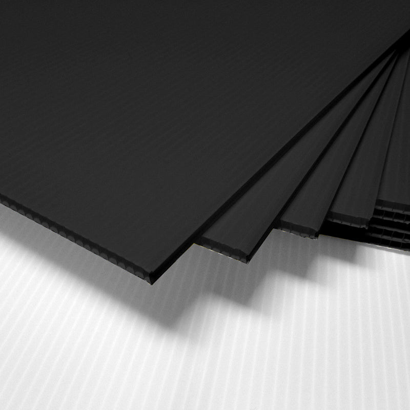 10 Pieces 24" x 18" Blank Corrugated Plastic Sheets - Black