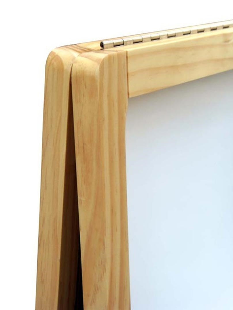 A-Frame Wooden Sidewalk White Marker Board Easel