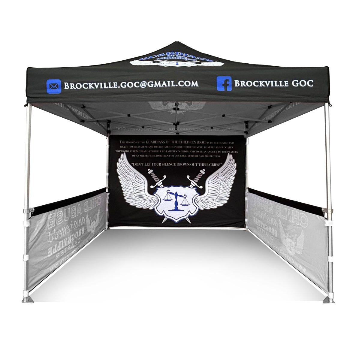 Printed Full-Colour Canopy Tent Package with Back and Side Walls