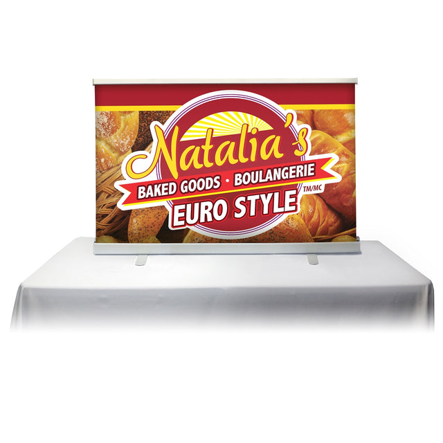 Table Top Retractable Roll Up Banner Stand 57''