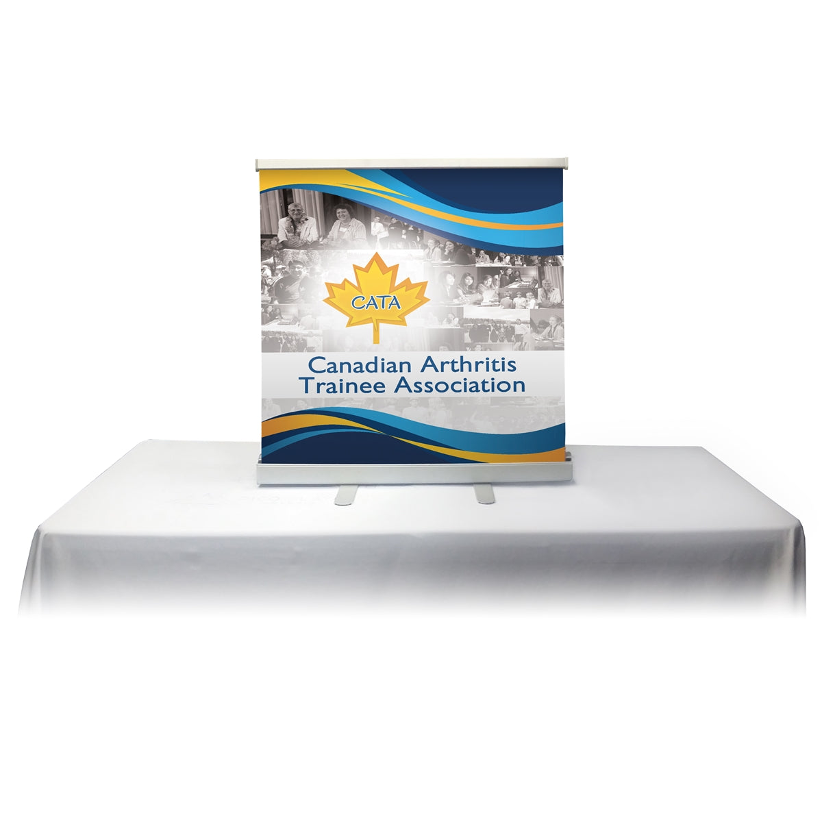 Table Top Retractable Roll Up Banner Stand 45'' with Vinyl Print