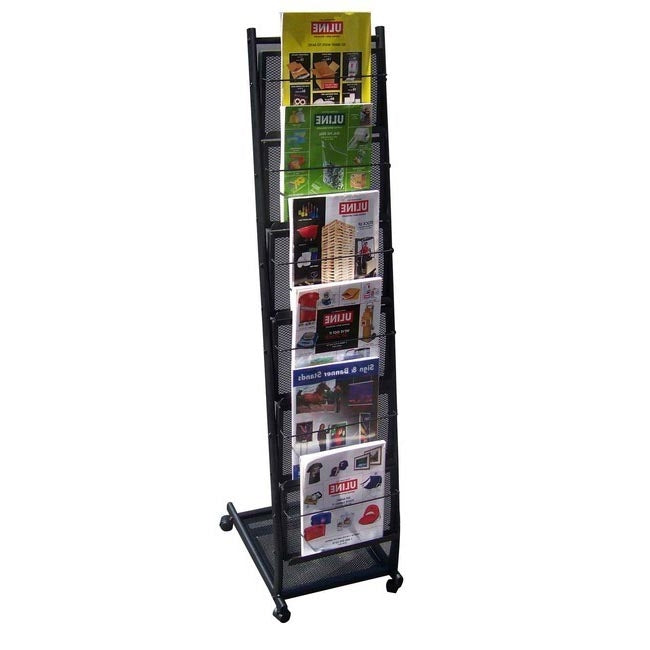 6-Pocket Mobile Stand Magazine Rack - Medium