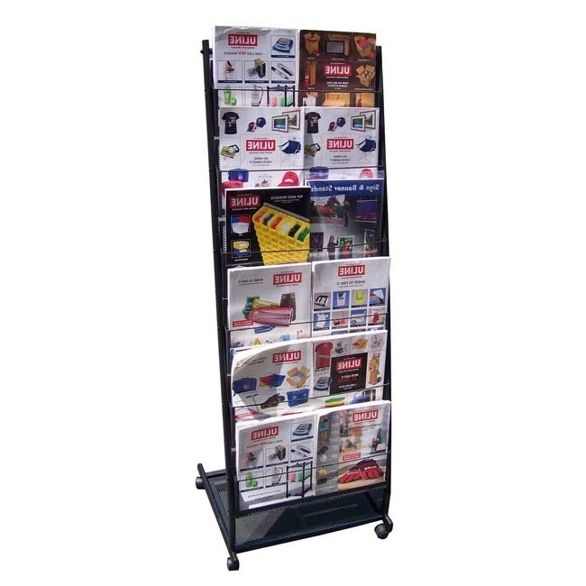 6-Pocket Mobile Stand Magazine Rack - Large