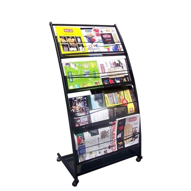 4-Shelf Mobile Stand Magazine Rack