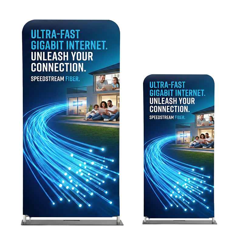 3' Straight Tube Banner Display with Double-Sided Fabric Print