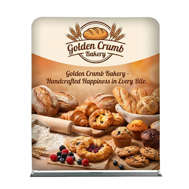5' Straight Tube Banner Display with Fabric Print