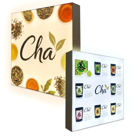 Illuminated Pop Up Display 7.5' X 7.5' Double Sided Fabric Print