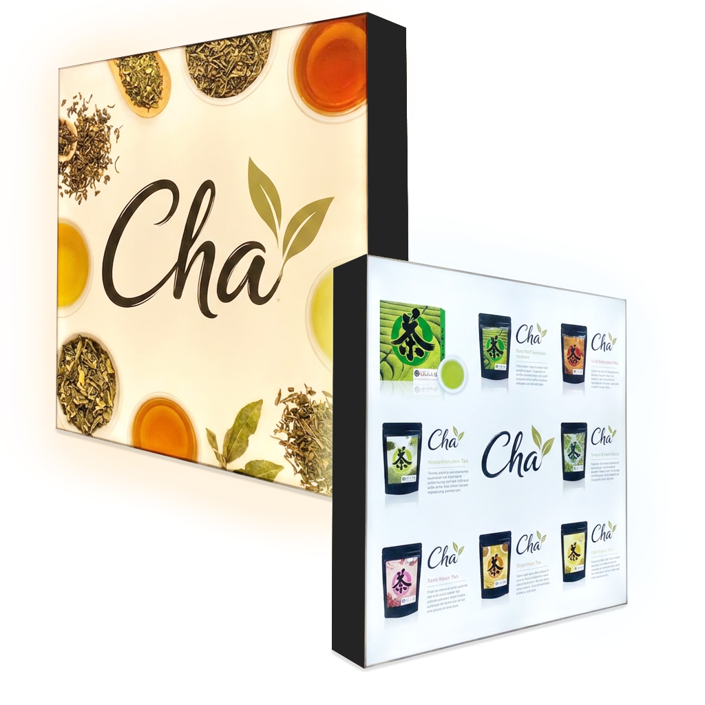 Illuminated Pop Up Display 7.5' X 7.5' Double Sided Fabric Print