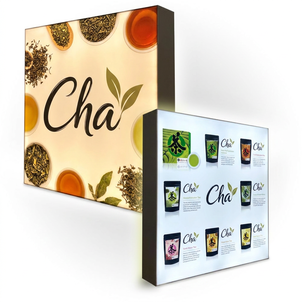 Illuminated Pop Up Display 7.5' X 7.5' Double Sided Fabric Print