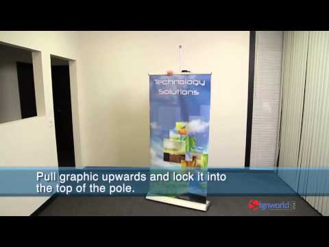 Premium Retractable Roll Up Banner Stand 33" - Stand Only
