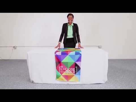6ft x 3ft Polyester Fabric Table Runner with Full Colour Graphic