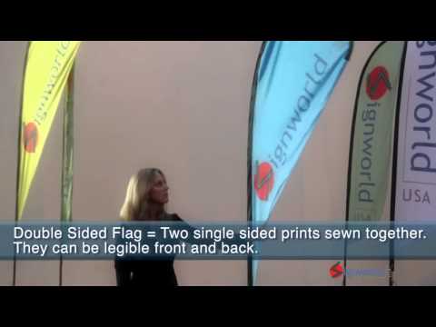 Replacement 33" x 71" Small Double-Sided Tear Drop Flag