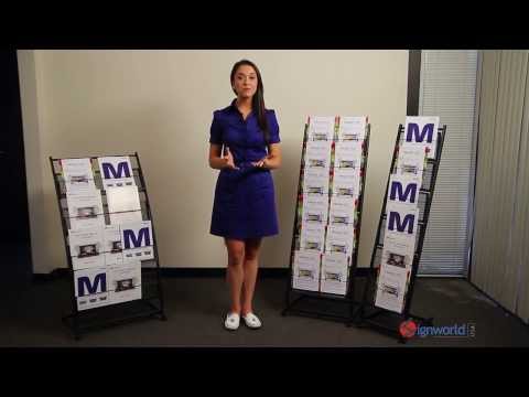 6-Pocket Mobile Stand Magazine Rack - Large